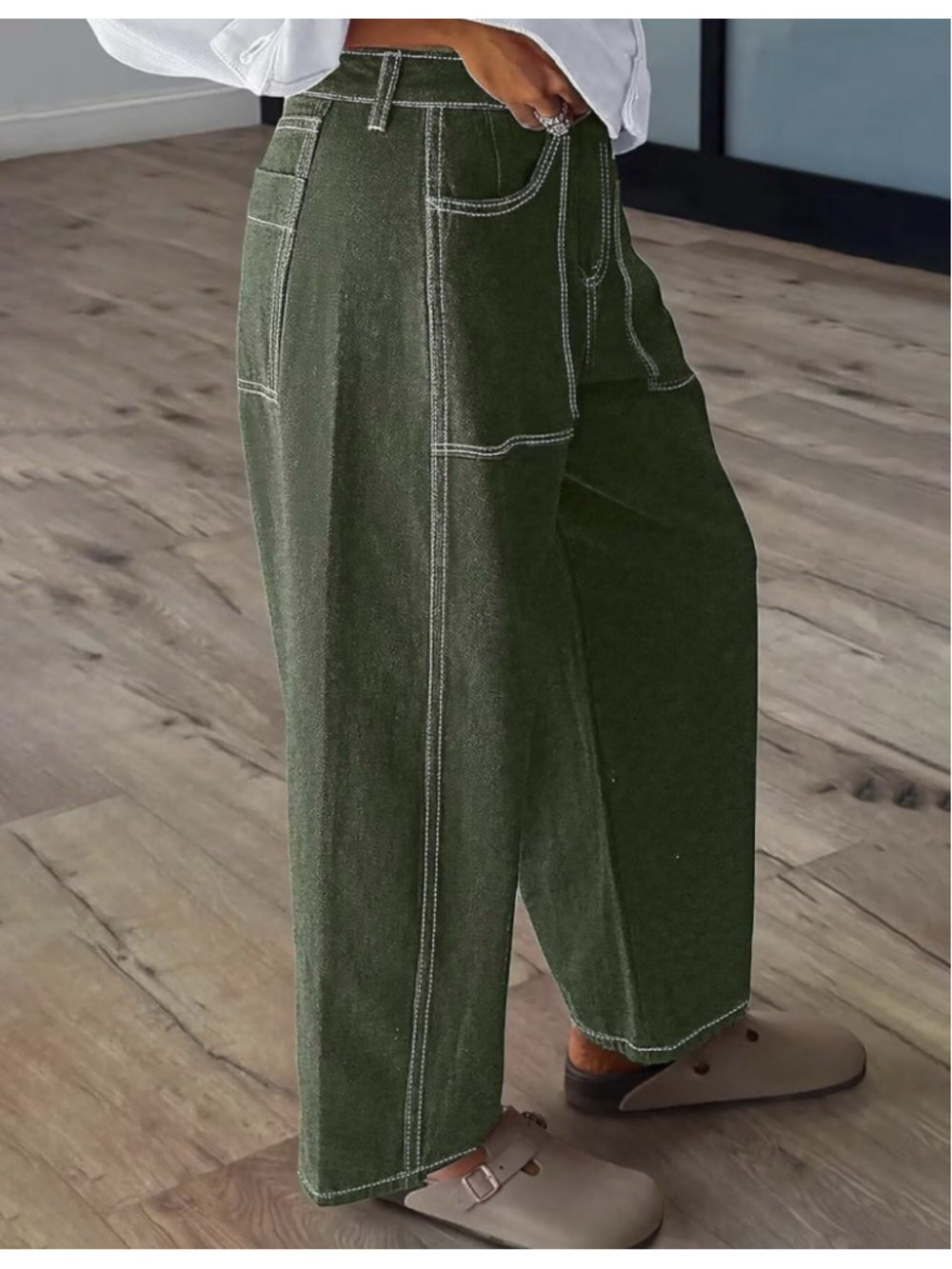 Flamingals Straight Leg Low Rise Barrel Pants XL Casual Stretchy Vintage Carrot